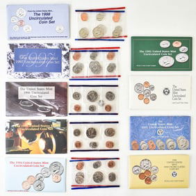UNITED STATES MINT COIN SETS: 1990-1998