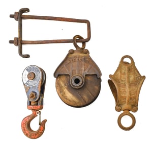COLLECTION OF THREE PULLEYS