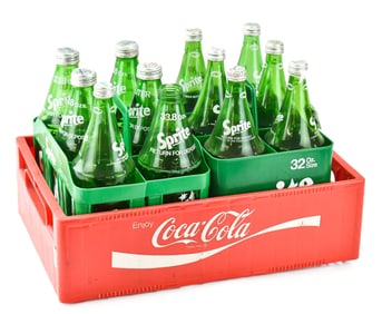 VINTAGE GREEN DIMPLE SPRITE BOTTLES: DALLAS AND MOBILE, ALABAMA BOTTLING