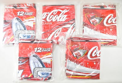 FIVE COCA-COLA NEW OLD STOCK 12PK CAN ADVERTISING DISPLAYS