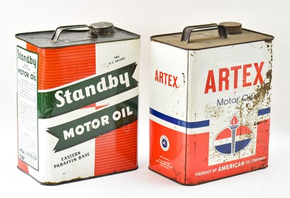 2 GALLON MOTOR OIL CANS