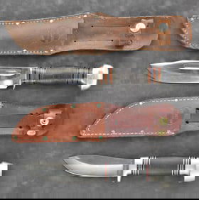 PAIR OF VINTAGE REMINGTON UMC FIXED BLADE KNIVES: RH35 & RH50