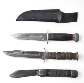 COLLECTION OF WW2 ERA FIGHTING KNIVES