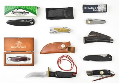 COLLECTION OF FOLDING KNIVES & MULTI-TOOLS BY REMINGTON, SMITH & WESSON, ETC.