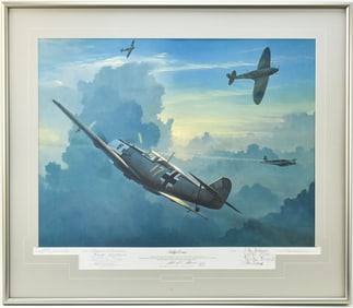 WILLIAM PHILLIPS 'HELLFIRE CORNER' WWII SIGNED SERIGRAPH