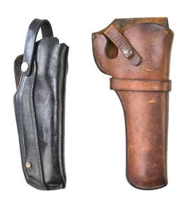 PAIR OF VINTAGE LEATHER REVOLVER HOLSTERS
