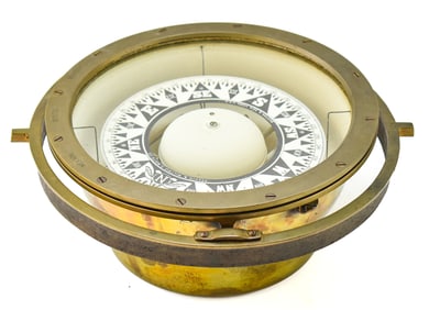 ANTIQUE KELVIN & WILFORD O. WHITE CO. NAVAL COMPASS