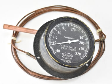 U.S.N. WORLD WAR II ERA WEKSLER INSTRUMENTS TEMPERATURE GAUGE
