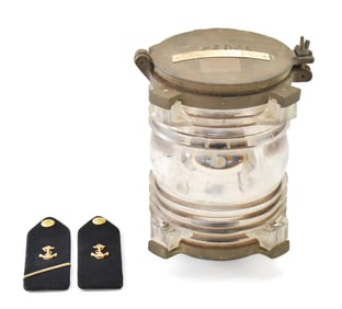 PERKO WHITE NAVAL LAMP & U.S. NAVY SHOULDER BOARDS