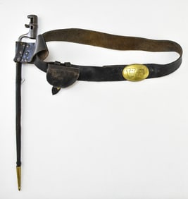 CIVIL WAR-ERA UNION M1855 SPRINGFIELD BAYONET & CAP-BOX BELT