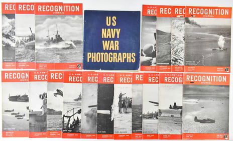 COLLECTION OF WWII US WAR DEPT. RECOGNITION JOURNALS & U.S. NAVY WAR PHOTOGRAPHS