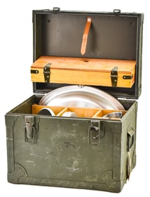 U.S. MILITARY KOREAN WAR-ERA OFFICER'S TRUNK MESS KIT