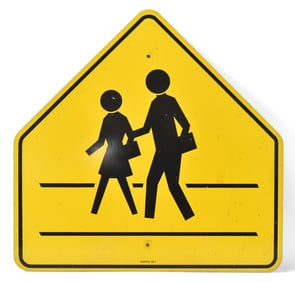 VINTAGE CROSSWALK ROADSIGN