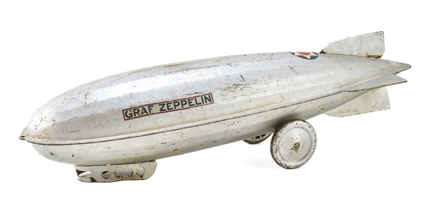 STEELCRAFT 'GRAF ZEPPELIN' PRESSED STEEL PULL TOY