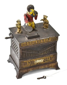 KYSER & REX 'ORGAN BANK' CAST IRON MECHANICAL BANK