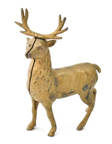 A.C. WILLIAMS CAST IRON FIGURAL STAG PENNY BANK