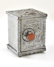KENTON UNION BANK SMALL CAST IRON & TIN SAFE
