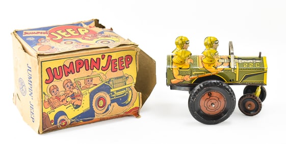 MARX JUMPIN JEEP TOY IN ORIGINAL BOX