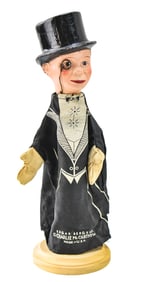CHARLIE McCARTHY HAND PUPPET ON STAND