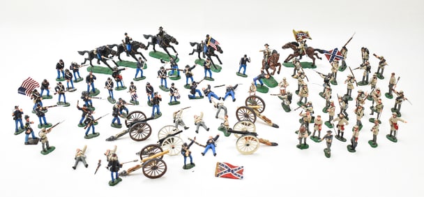 VINTAGE LEMANS SIGNED CIVIL WAR SOLDIERS: CAVALRY, CANNONS, RIFLEMEN, AND MORE