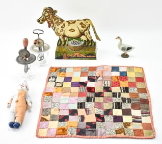 C. 1930 MOO COW TIN LITHO TOY & MORE