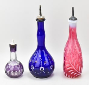 COLLECTION OF ANTIQUE BARBER BOTTLES