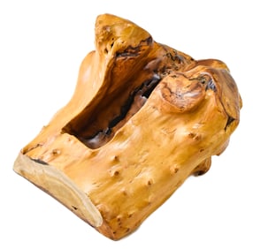 NATURAL FINISHED BURLWOOD BOTTLE DISPLAY OR HOLDER