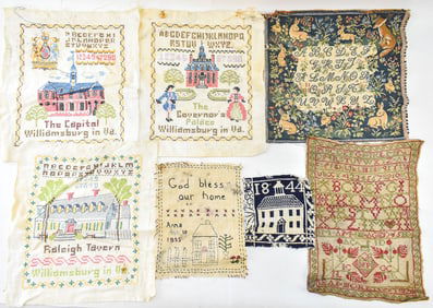COLLECTION OF MID-19TH CENTURY AMERICAN EMBROIDERED TABLECLOTHS