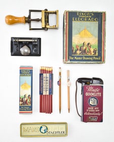 VINTAGE & ANTIQUE STATIONARY ITEMS: DIXON'S PENCILES, MAGIC BOOKLITE, & MORE