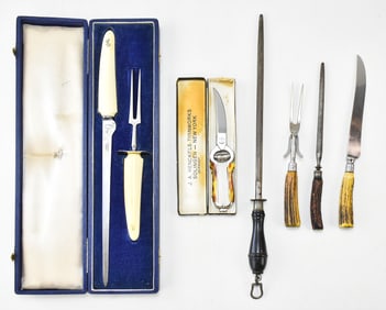 VINTAGE MEAT CARVING CUTLERY: STAR BRAND, J.A. HENCKELS, & MORE