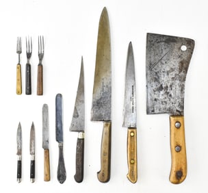 ANTIQUE & VINTAGE CUTLERY: J.A. HENCKELS ST. LOUIS WORLD'S FAIR TRADE KNIFE, LACROIX, SHAPLEIGH'S, &