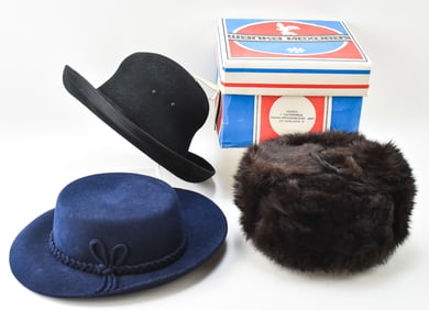 SOVIET USHANKA FUR HAT IN ORIGINAL BOX & MORE