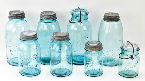 COLLECTION OF ANTIQUE BALL JARS