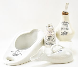 BOOTS THE CHEMISTS ENGLISH IRONSTONE BEDSIDE MEDICAL CARE IMPLEMENTS