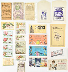 EARLY 20TH CENTURY MEDICAL EPHEMERA: CALENDAR ADVERTISEMENTS, RULERS, TRADE CARDS