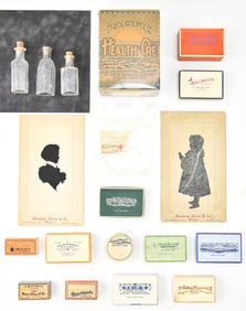 PACIFIC NORTHWEST SOUVENIRS & MEDICAL-RELATED ITEMS: MEDICINE BOXES, ADVERTISEMENTS, & PLATES