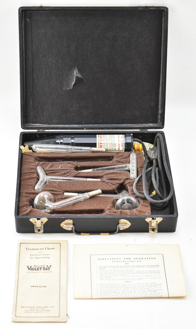 C. 1920 QUACK MEDICINE RENULIFE MASTER VIOLET RAY TREATMENT KIT (1 of 3)