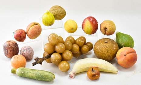 COLLECTION OF ALABASTER & CHALKWARE CARVED FOODS