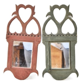 PAIR OF EARLY AMERICAN-STYLE ELDRED WHEELER COURTING MIRRORS