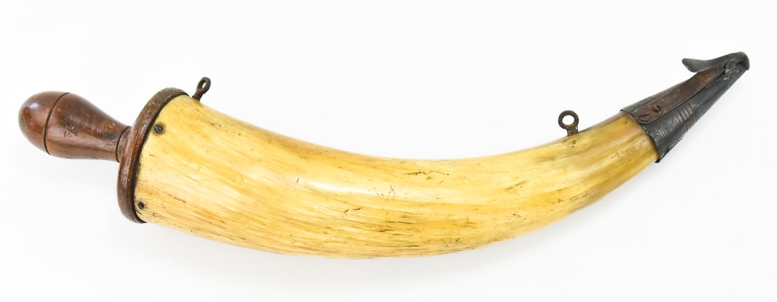 BRITISH WAR DEPARTMENT NAPOLEONIC WARS NAVAL CANNON PRIMER POWDER HORN (1 of 2)