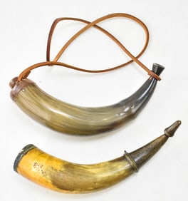 PAIR OF POWDER HORNS