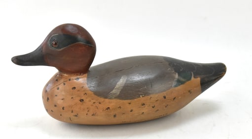 W. LARSON OF MINNEAPOLIS, MN., GREEN WING TEAL DECOY