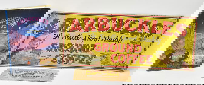 ARBUCKLE'S GROUND COFFEE ADVERTISING SIGN & BOOK