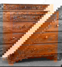19TH C. MAHOGANY VENEER GENTLEMAN'S DRESSER