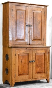 19TH C. STEPBACK KITCHEN CUPBOARD