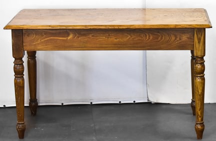 19TH C. FIGURED ASH KITCHEN WORK TABLE