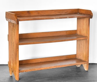MID-19TH C. OAK CROCK BENCH