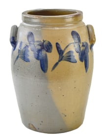 19TH CENTURY BI-COLORED 3-GALLON STONEWARE JUG