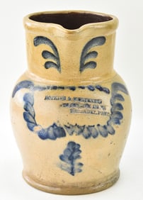 REMMEY POTTERY PHILADELPHIA ADVERTISING STONEWARE PITCHER