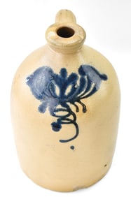 19TH CENTURY STONEWARE COBALT DECORATED JUG